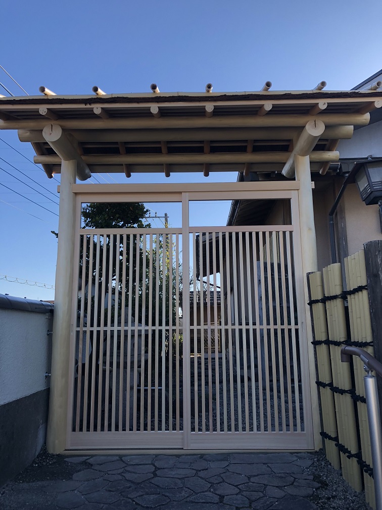 茶室入り口門の製作