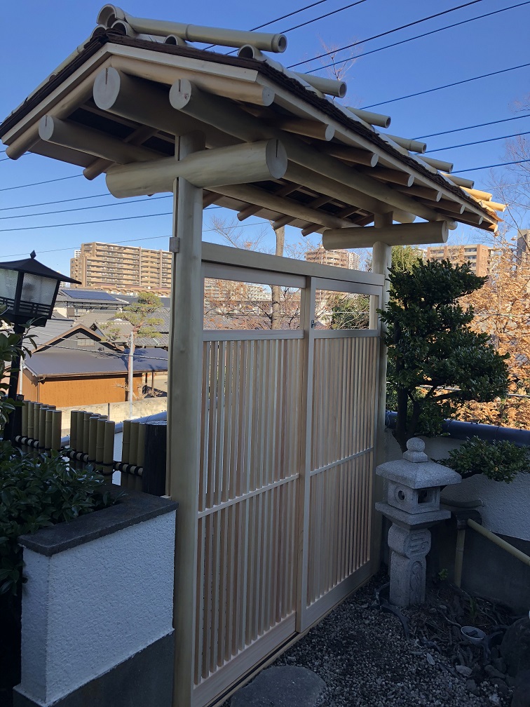 茶室入り口門の製作