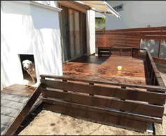 愛犬用ウッドデッキの設置 施工後