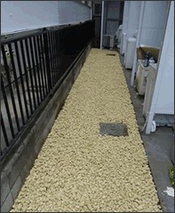 防草ネット及び防犯砂利の施工 施工後
