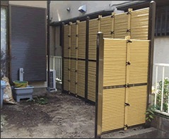 人工竹垣の設置 施工後